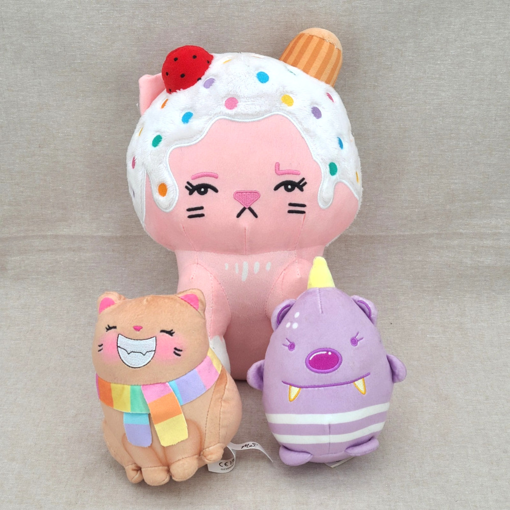 Moriah Elizabeth Plush Lot - 12" Shelly, 6" Bumblebear and 6" Cathy Scarf Cat